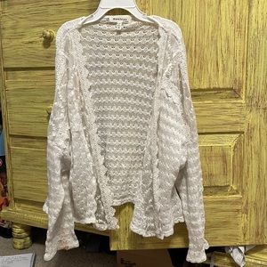 Knitted, white, see through shawl